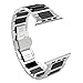 MoKo Compatible Band Replacement for Apple Watch 42mm 44mm Series 4/3/2/1, Stainless Steel Ceramics Link Replacement Strap Bracelet with Butterfly Buckle Clasp - Black (Not Fit iWatch 38mm 40mm)