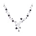 Glamorousky Elegant Rose Necklace with Purple Austrian Element Crystals and Crystal Glass