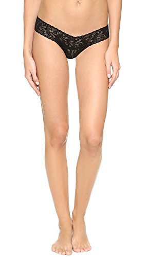 Hanky Panky Women's Petite Signature Lace Low Rise Thong, Black, One Size