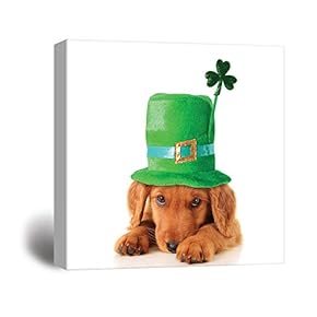 Canvas Wall Art St Patrick Theme Print Gallery Wrap Modern Home Decoration Ready to Hang - 12x12 inches