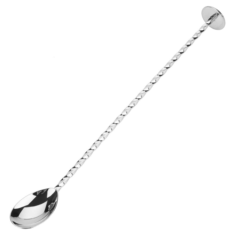 TOPINCN Cocktail Spoon, Stainless Steel Bar Cocktail Spoon Beverage Coffee Mixing Layering Tool with Long Handle for Cocktail Shaker Tall Cups(#7)