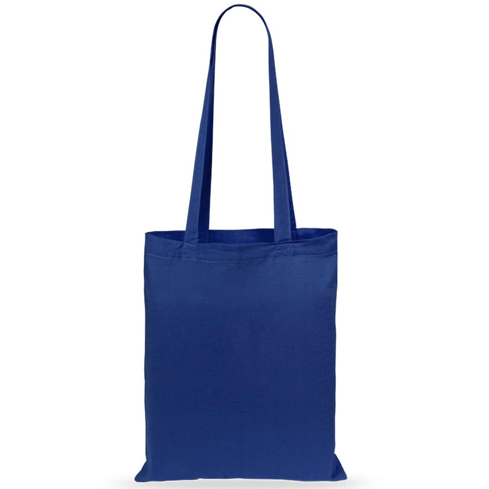 eBuyGB Shopping Tote Shoulder Bag, 100% Cotton, Blue, 2.54 x 2.54 x 2.54 cm