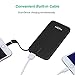 Moxnice Power Bank 10000mAh Slim Portable Charger Built-in Micro USB Cable External Battery Charger Pack Fast Charger Compatible iPhone& Android Devices (Black)