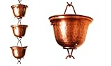 U-nitt 8-1/2 feet Pure Copper Rain Chain for Gutter: Tealight Cup 8.5 ft Length #3124C
