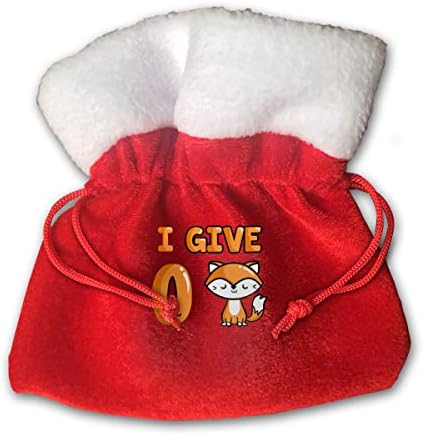 VAbBUQBWUQ I Give Zero Fox Santa Clause Bags Drawstring Bag Candy Bag for Children Holiday Wrapping Goodie Bags Party Favors