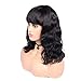 Quantum Love Body Wave Human Hair Wigs with Bangs 100% Brazilian Virgin Human Hair Wigs Glueless Remy Human Hair Natural Color Wig for Women