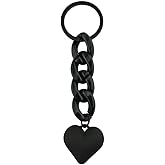 Luhaomisky 1pcs Black Heart Keychain Acrylic Cute Link Keychain Accessories Y2k Keyring for Car Keys Purse Charms Handbag Backpack