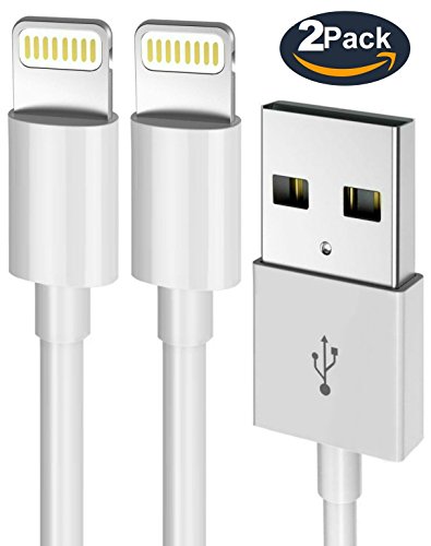 iPhone Charger Lightning Cable - Certified [Heavy Duty] Power Gadgets 2 PACK iPhone Sync & Charge Cord for iPhone X, 8, 8 Plus, 7 Plus iPad Mini, iPad Air, Pro, iPod iOS10 - White (10 FEET / 3 METER)