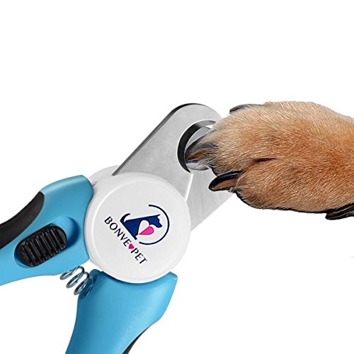 Bonve Pet Dog Nail Clippers and Trimmers - with Safety Guard & Grind Nail File & Sharp Stainless Blade, Best Claw Grooming Tool for Professional Cat Dog Pet Nail Grooming