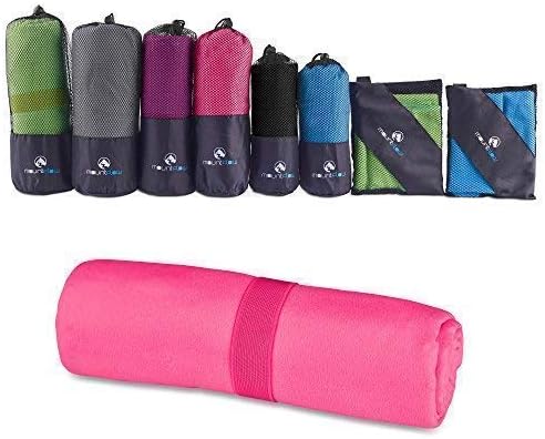 MountFlow Microfiber Travel Towel, Quick Dry Gym Towels for Yoga Outdoor Camping Beach Fitness Sports and Pool, Lightweight and Compact for Body and Hair