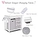Costzon Baby Changing Table, Infant Diaper Changing Table Organization, Diaper Storage Nursery Station with Hamper and 3 Baskets (White+Gray)
