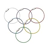 DYZD Multicolor Steel Wire Keychain, Stainless Key Ring, Durable Steel Cable Ring, Cable Keyring Twist Barrel (6pcs)