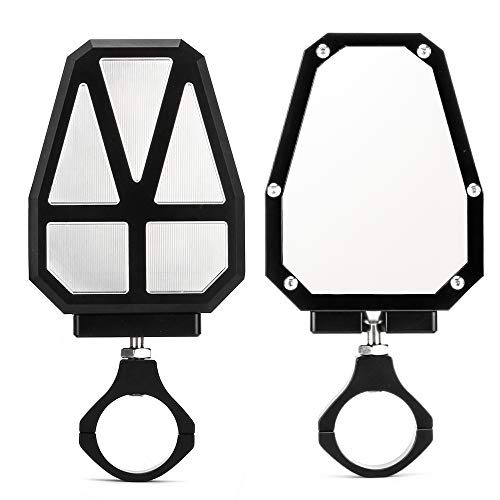 2PCS 1.75" UTV Side View Mirror Aluminium Alloy Rear View Mirror for Polairs RZR 1000 XP (Black)