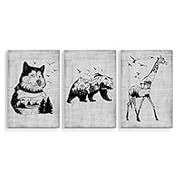 3 Piece Canvas Wall Art Creative Animals Canvas Prints Home Artwork Decoration for Living Room,Bedroom - 16