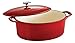 Tramontina 80131/052DS Enameled Cast Iron Covered Oval Dutch Oven, 7-Quart, Gradated Red
