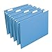 Smead Standard Hanging File Folders, 25 Count, Sky Blue, 1/5-Cut Adjustable Tabs, Letter Size (64068)