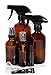 Vivaplex, Amber, Glass Bottle Set, 16oz (x2), 8oz (x2) with Trigger Sprayers. 4oz (x4), 2oz (x4) with Fine Mist Sprayers, 10 ml Stainless steel Roller Bottles (x4) - Plus Accessories