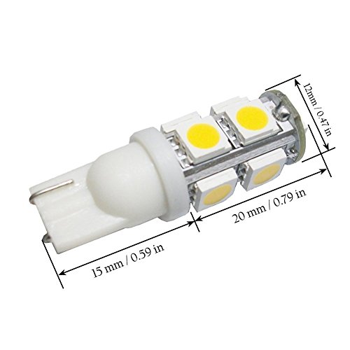 GRV T10 921 194 9-5050 SMD LED Bulb lamp High Bright Warm White DC 12V Pack of 10 - Thumbnail 2