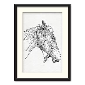 Black Paper Framed Canvas Wall Art for Living Room, Bedroom Horse Theme Canvas Prints for Home Decoration Ready to Hanging - 23x31 inches