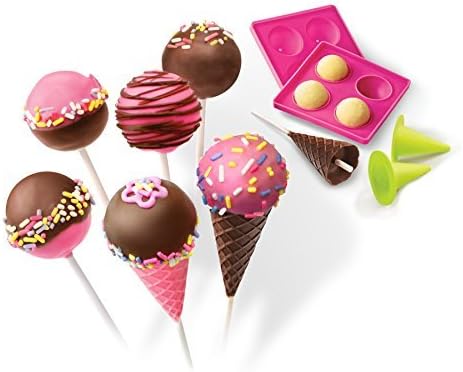 Real Cooking Cake Pops &amp; Cones Baking Set - 15 Pc. Cake Mix, Sprinkles &amp; Candy Included by Skyrocket Toys