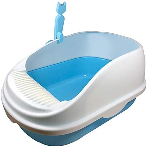 Cat Toilet Semi-closed Cat Litter Tray Environmentally Friendly Cat Sand Basin Hygienic Odour Free 49x34x22.5cm