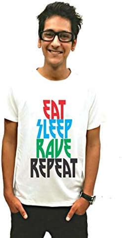 LetsFlaunt Eat sleep rave repeat white T-shirt boys Dry-Fit Nw