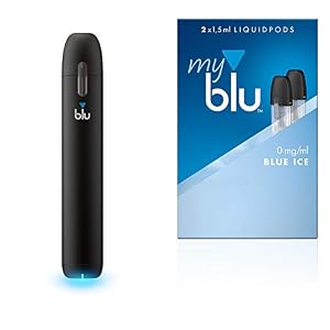 Starter Set E-Zigarette mit 4 Pods Blue Ice ohne Nikotin + Zusatzfarbe für Vape Device myblu