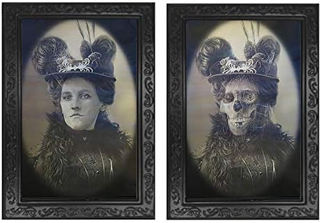 BALANSOHO Halloween Horror 3D Ghost Photos Frame Wall Decor, Scary Wall Picture Haunted Spooky House Props for Party Home Decoration