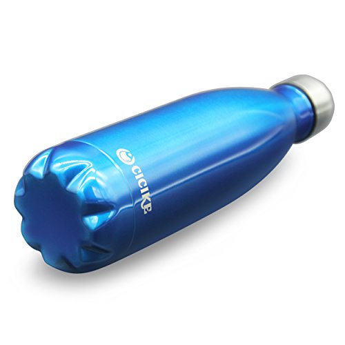 Cicike Reusable and Portable Stainless Steel Vacuum Insulated Drinking Water Bottle, Leak Proof Metal Water Bottle, 17oz/500ml, BPA Free, Narrow Mouth, Keeps Water Cold 24 Hours and Hot for 12