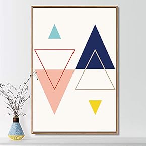 Framed Canvas Wall Art for Living Room, Bedroom Abstract Triangle Series I Canvas Prints for Home Decoration Ready to Hang - 16x24 inches