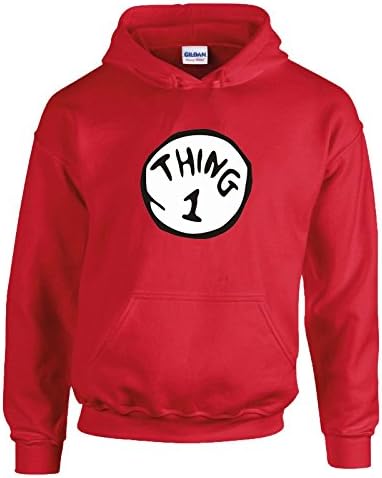 Indy Visuals Cat in The Hat Dr Seuss Thing 1 Fancy Dress World Book Day Adults Hoodie