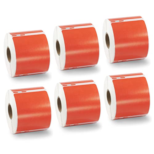 BETCKEY - 6 Rolls Large Red Multipurpose Labels Compatible with DYMO 99015(S0722440), 54mm x 70mm, 2400 Colour Labels for DYMO LabelWriter 450 & 4XL
