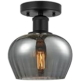 Innovations Lighting Fenton - 1 Light Semi-Flush Mount in Industrial Style-8.25 Inches Tall and 6.5 Inches Wide-Matte Black F