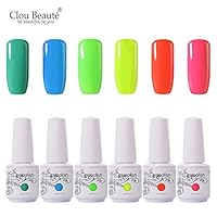 Clou Beaute Gel Polish Set Soak Off Led UV Gel Nail Polish Kit Varnish Nail Art Manicure Salon Collection 6x8ml S002