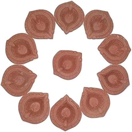 SHREE ARTS Clay Handmade Diya for Diwali puja & Festival Multi Color (12)