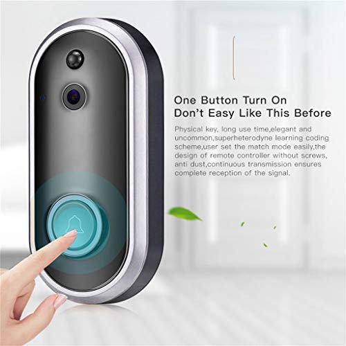 Wireless WiFi Video Doorbell Camera, M6 Visual Intercom Secure Camera Remote Smart Doorbell, Voice Calls, and Short-Term Video, Alarm Push, Night Vision (Gray Smart Doorbell)