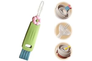 WARSPOT 3 in 1 Cup Lid Cleaning Brush, 2024 Multifunctional Crevice Portable Cup Lid Cleaning Brush for Bottle Gap Tight Spaces Cup (Green)