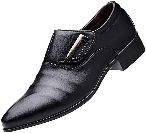 Men's Strap Slip On Loafers Oxford Formal Business Casual Comfortable Classic Leather Dress Shoes for Men