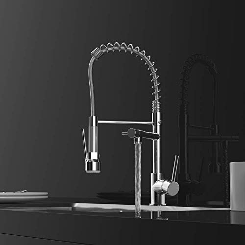 Kitchen Faucet with Pull Down Sprayer, Arthas Single Handle High Arc Brushed Nickel Pre Rinse Copper Casting Kitchen Sink Faucet