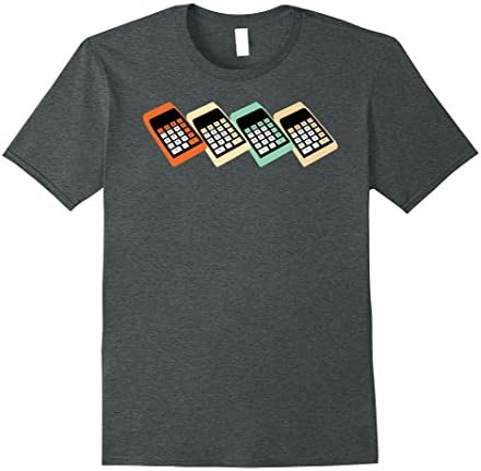 Mens Pocket Calculator Retro 70's Gift T-Shirt 3XL Dark Heather