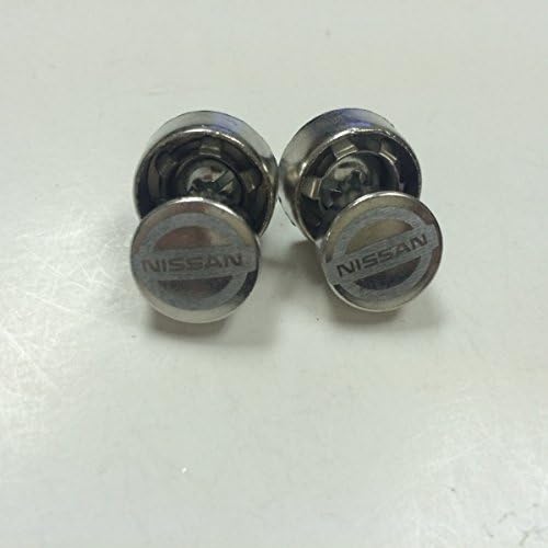 Set of 2 Nissan Laser Engraved License Plate Frame Logo Steel Metal Anti Theft Or Removable Screw Cap