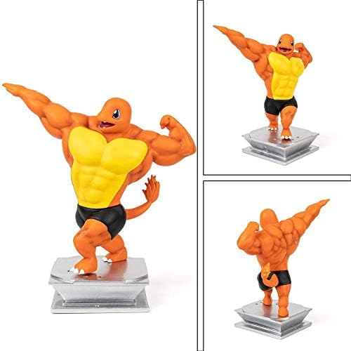 Amazon アニメアクションフィギュア ポケモンマッスルバージョンフィギュア ボディビルディングシリーズコレクション 誕生日ギフト Pvc 7インチ ヒトカゲ ロボット 子ども向けフィギュア おもちゃ