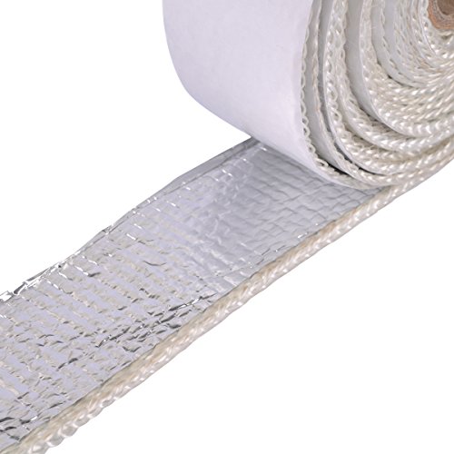 AutoEC Heat Shield Tape, Self-Adhesive Heat Reflective Tape Roll, Adhesive Backed Heat Barrier for Car, Truck, Motorcycle (1.5"X 15')