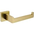 TASTOS Toilet Paper Holder Brushed Gold, Toilet Tissue Roll Holders Dispenser and Hangers Wall Mounted for Bathroom & Kitchen