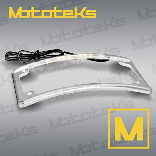Curved Chrome Motorcycle License Plate Frame - Standard 4x7 Inch Size