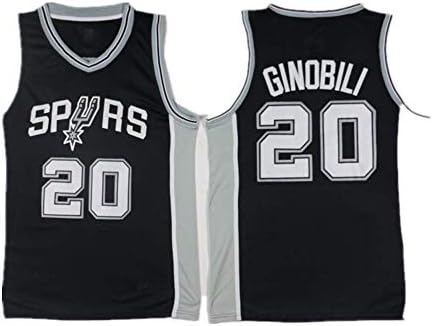 Huai Yuan Ginobili #20 San Antonio Men Basketball Black Jersey