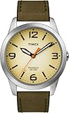 Timex Men's T2N632 Weekender Classic Casual Olive Leather Strap Watch