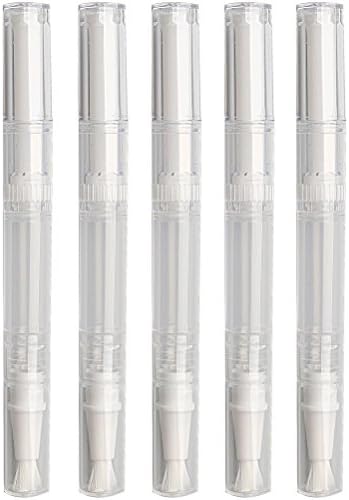 Hugesavings 5 PCS Empty Transparent Twist Pen, Portable Nail Oil Pen Brush Cosmetic Container Lip Gloss Eyelash Growth Liquid Tube for Travel