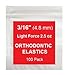 Orthodontic Elastic Rubber Bands - 3/16 Inch, Small, 100 Pack, (2.5 Ounce) for Braces, Dreadlocks, Hair Braids, Fix Tooth Gap, Includes Free Elastic Placer - Natural - Light