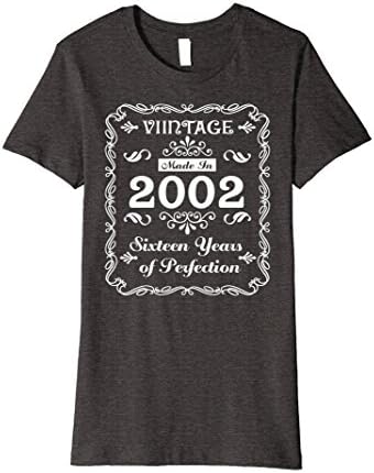 Womens Vintage 2002 Sweet Sixteen Years of Perfection 16th Birthday Medium Dark Heather